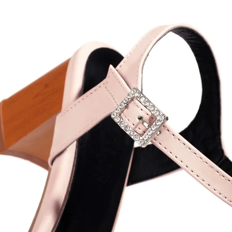 Toe Loop Sandals Women's's Rhinestone Block Heels Sandals Women's's Heels