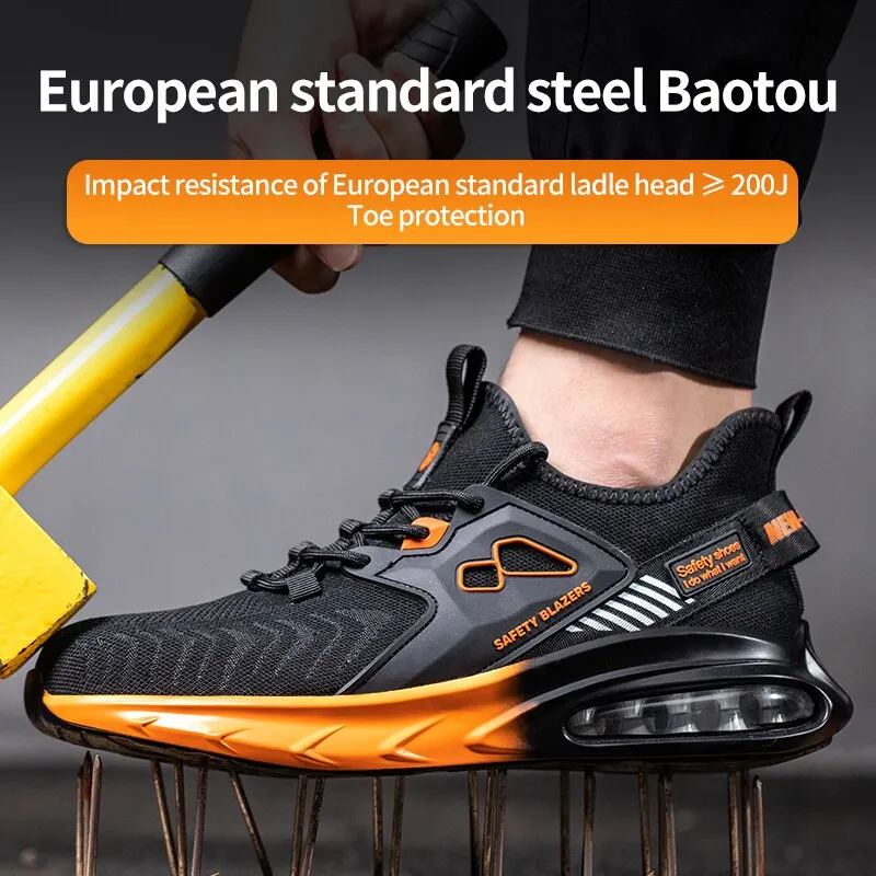 Work Shoes Steel Toe Sports Shoes Indestructible Safety Shoes Training Shoes Flat Sole