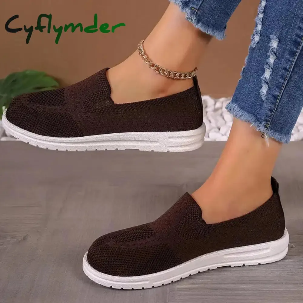 Chunky Loafers Near Me Cyflymder Women's Knitted Mesh Loafers Plus Size 43 Lightweight Soft Sole Casual Shoes Woman Autumn Non-Slip Breathable Flats Shoes