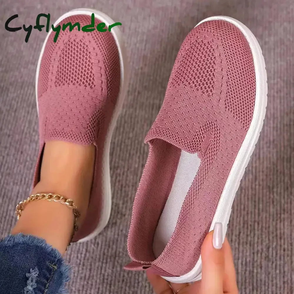 Ariella Loafers Cyflymder Women's Knitted Mesh Loafers Plus Size 43 Lightweight Soft Sole Casual Shoes Woman Autumn Non-Slip Breathable Flats Shoes