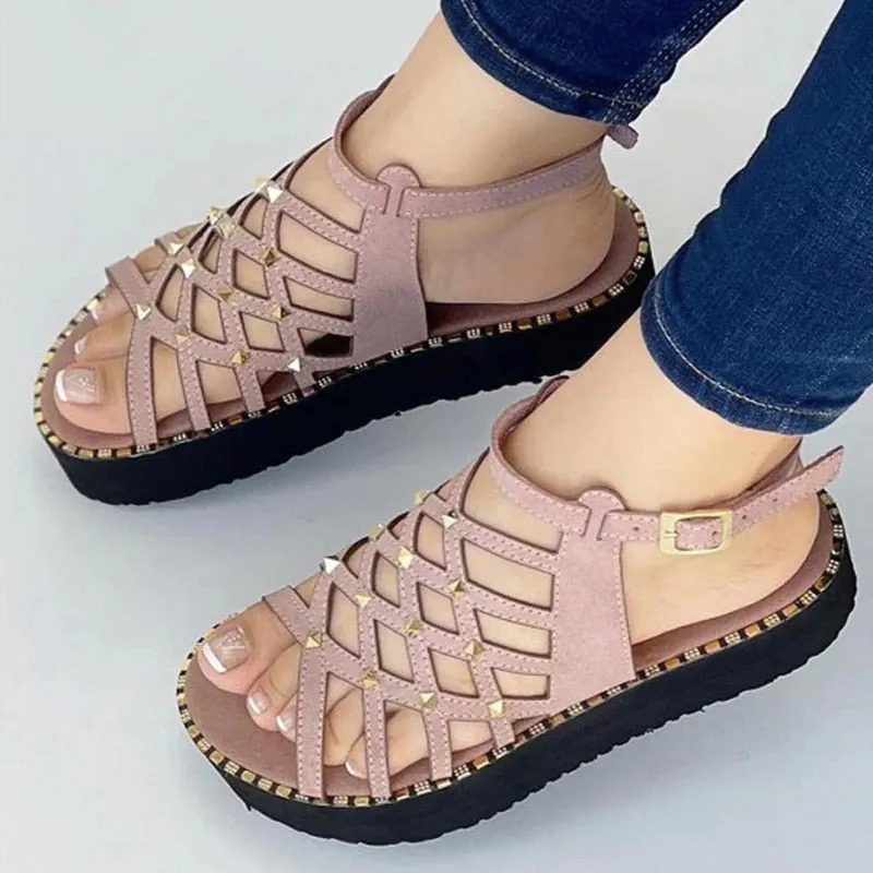 Purpdrank - Women Sandals Low Heels Sandals For Summer Shoes Women Elegant Flat Sandalias Mujer Platform Shoes Gladiator Summer Sandals Orthotics Sandals