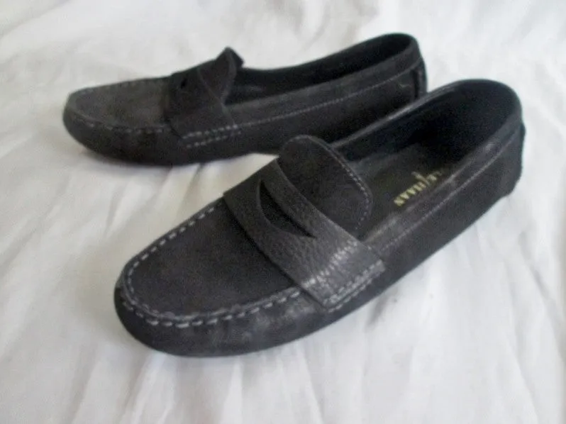 Born Shoes Loafers NEW Womens COLE HAAN MOC Suede Leather Slip on Shoe 7.5 BLACK Trek Loafer