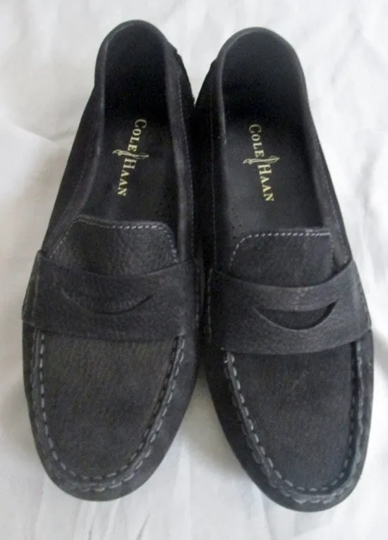 Original Penguin Loafers NEW Womens COLE HAAN MOC Suede Leather Slip on Shoe 7.5 BLACK Trek Loafer