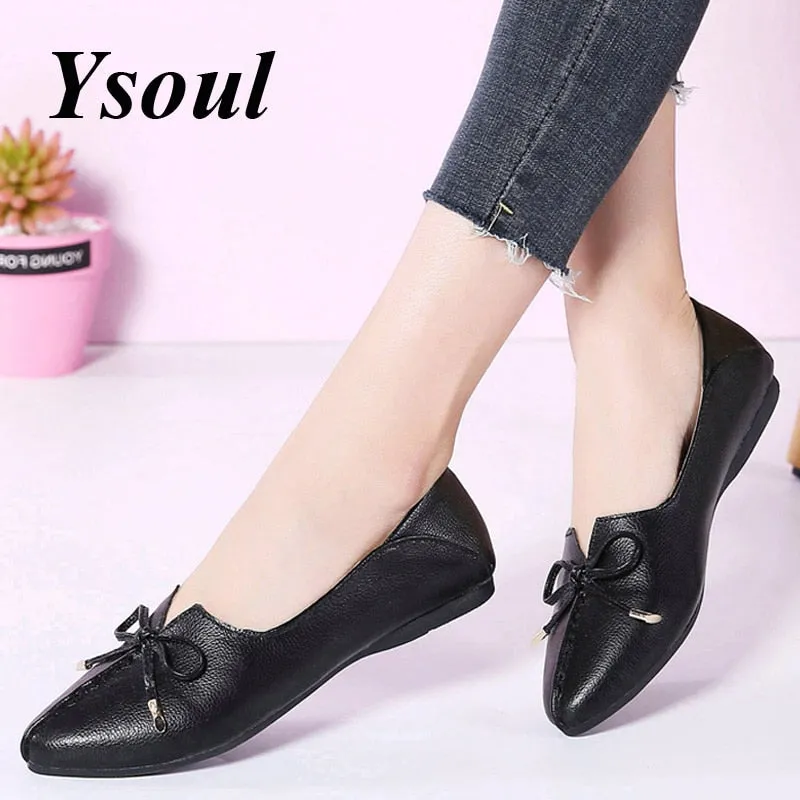 Ysoul Women Flats Shoes 2019 Spring Leather Shoes Ladies Slip-on Loafer Boat Zapatillas Mujer Flat buty damskie chaussures femme Fringe Loafers