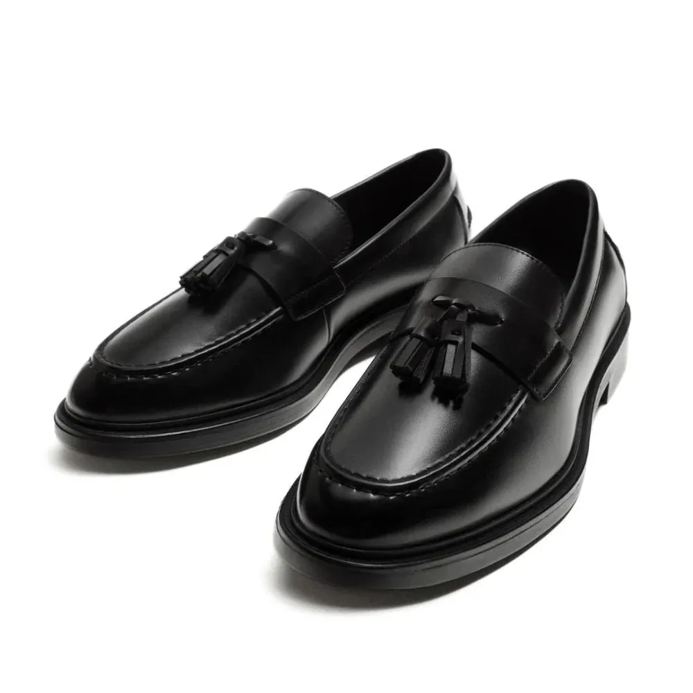 Luxury Italian Loafers ZARA DRESS TASSEL LOAFERS 2601-420-800-BLK