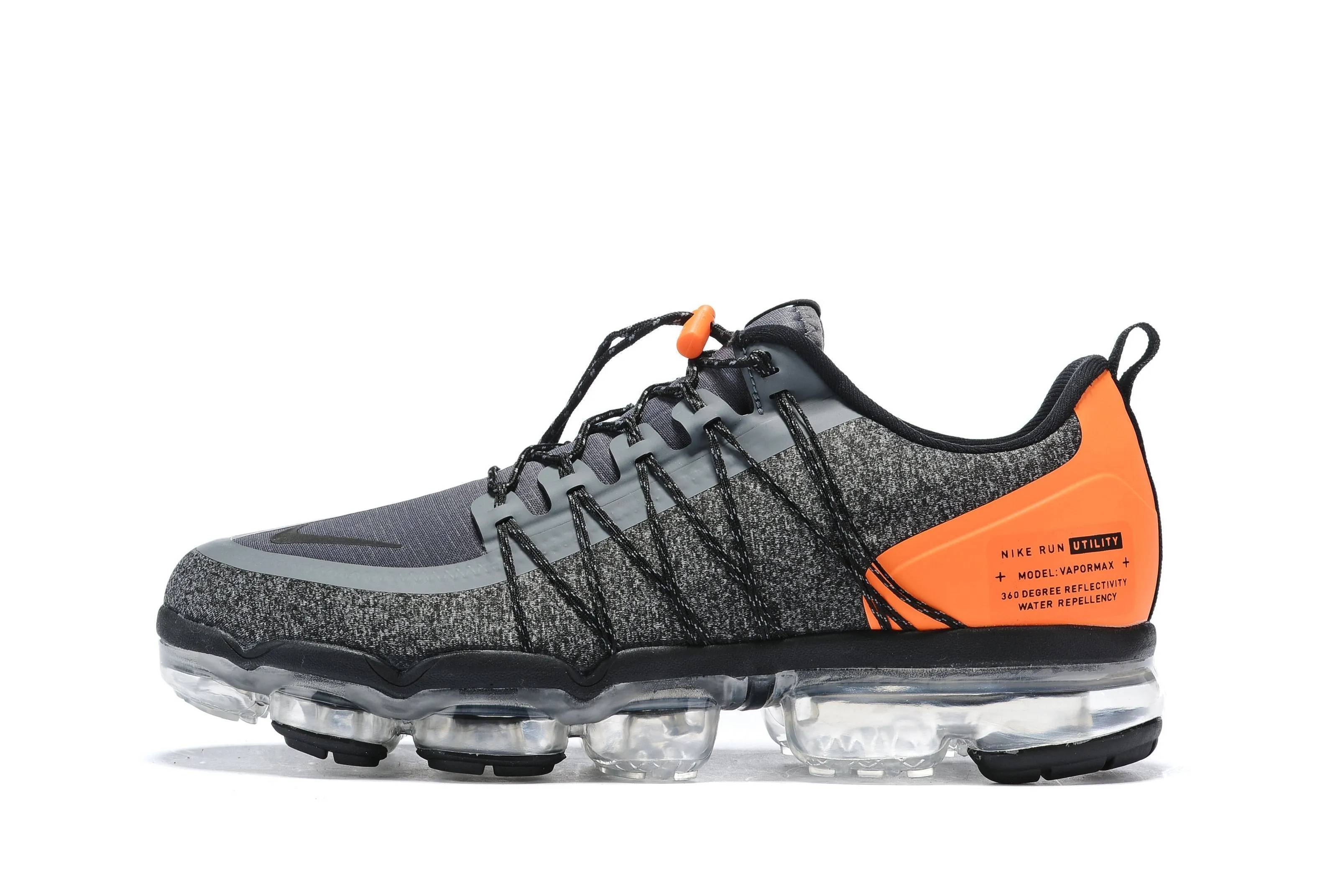 Nike Air Vapormax Run Utility Grey Orange Shoes Sneakers Men Sale Size US 7, 8, 8.5, 9, 10, 11 Workout Sneakers